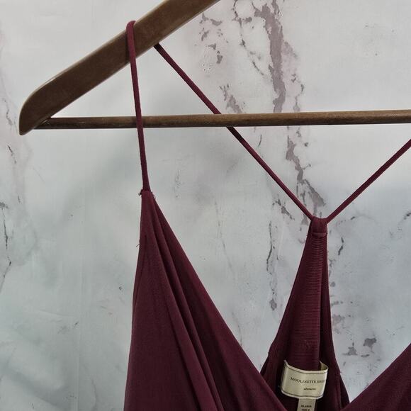 Jumpsuit Womens XL Maroon Wide Leg Gaucho Knot Twist Willa Moulinette Soeurs - Picture 2 of 13